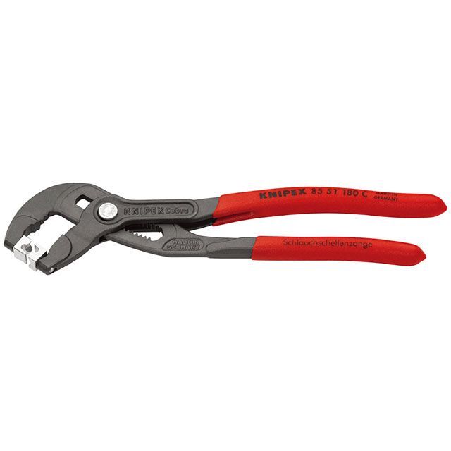 KNIPEX 85 51 180 C クリッククランプ用 ホースクリッププライヤー 180mm 滑り止めプラスチックコーティングハンドル ・85 51 180 C メーカー在庫あり クニペックス ハンドツール|パークアップ 店