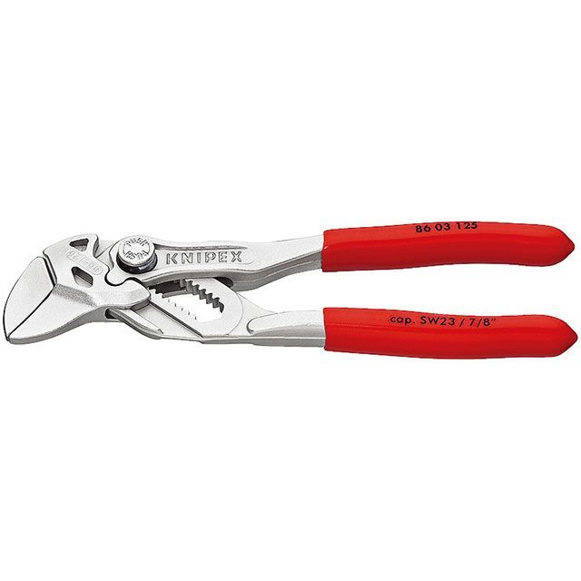 KNIPEX 86 03 125 ペンチ鍵 125粍 プラスティックコーティングハンドル Crメッキ ・86 03 125 製造業者店卸し資産あり クニペックス お手々物の具