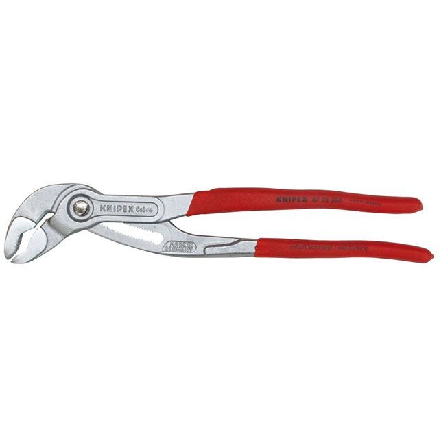 KNIPEX 87 03 300 Cobraコブラ ウォーターポンププライヤー 300粍 上滑り打ち切りプラスチックコーティングハンドル ・87 03 300 クニペックス お手々物の具
