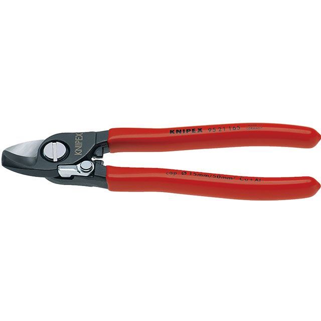 KNIPEX 95 21 165 ケーブルカッター 165mm プラスティックコーティングハンドル バネ付 ・95 21 165 メーカー在庫あり クニペックス ハンドツール