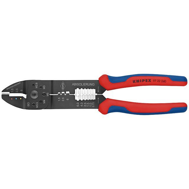 KNIPEX 97 22 240 絶縁端子・オープンバレル端子圧着用 クリンピングプライヤー 240mm ・97 22 240 クニペックス ハンドツール
