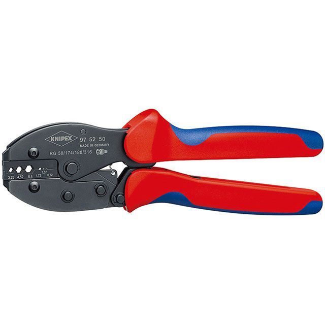 KNIPEX 9752-50SB 圧着ペンチ クリンピング能力0.72/1.07/1.72/3.25/4.52/5.4SWmm コンフォートハンドル 全長220mm ・9752-50SB クニペックス ハンドツール