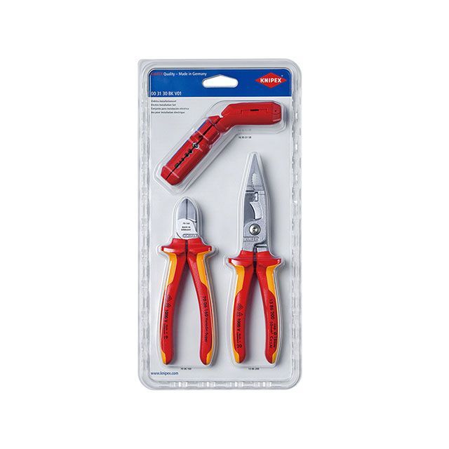 KNIPEX 003130BKV01 3本組 電話線御役目用 不成立物の具仕掛ける ・003130BKV01 クニペックス 御手々物の具 工具セット-手動工具-花・ガーデン・DIY