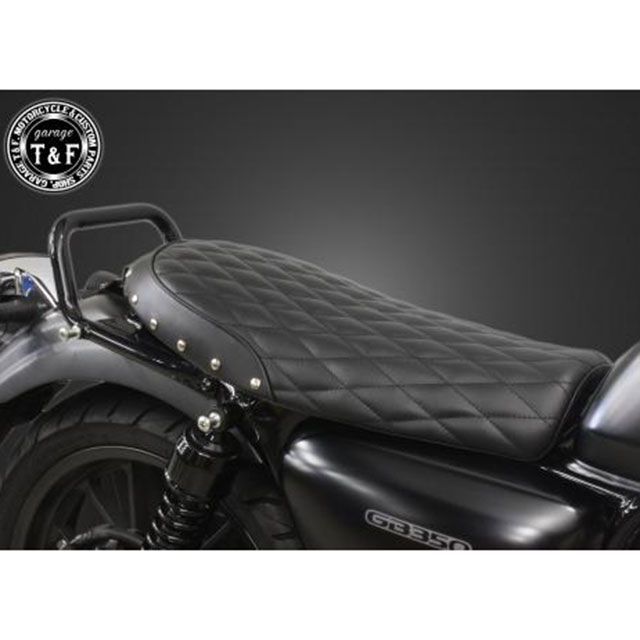 T&F GB350 スタッド付きショートフラットシートダイヤ（ブラック） ・606111 ガレージT&F シート関連パーツ GB350 22,019円