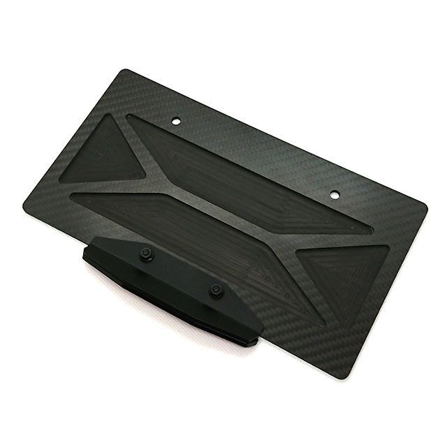 Fixe design CFRP ライセンスプレートベース トラペゾイド バックサイドポケット リフレクター付 FDLP206R Fixe design その他外装関連パーツ バイク 汎用画像