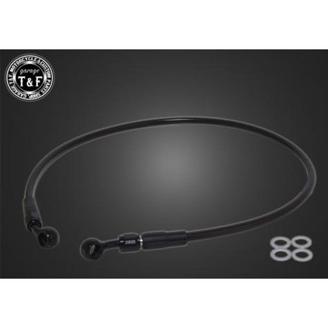 T&F レブル250 ステンメッシュブレーキホース ブラックコート仕様 全長 1200mm ・6120611 ガレージT&F ブレーキホース・ケーブル類 レブル250|パークアップ 店
