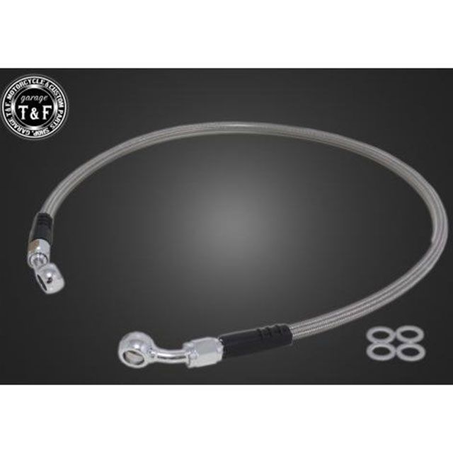 T&F レブル250 ステンメッシュブレーキホース クリアーコート仕様 全長 1300mm ・612065 ガレージT&F ブレーキホース・ケーブル類 レブル250｜パークアップ 店