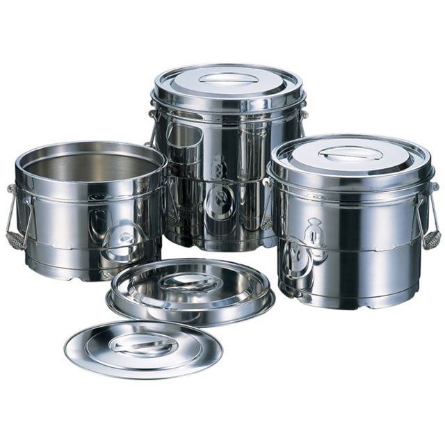 akagawa 14010 18-8 目盛付二重食缶 10L 14010 赤川器物製作所 キッチン用品