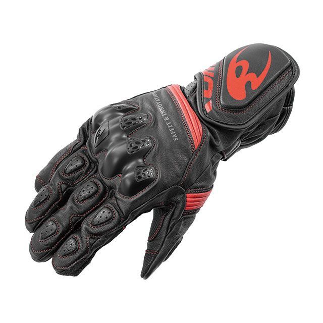 KOMINE 2025春夏モデル GK-266 レーシンググローブ（ブラック レッド） サイズ 2XL ・06-266 コミネ レーシンググローブ