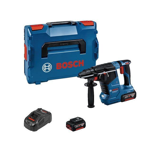 BOSCH GBH18V-24C 18V SDS足し加える 2.4J コードレスハンマードリル 蓄電池5.0Ah×2個・申し受ける器・入れもの付 GBH18V-24C ボッシュ 電動手道具