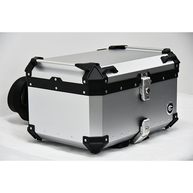 COOCASE リア アルミ トップケース Q3/65L アジャスタブルバックレスト標準装備(シルバー) CAB650S メーカー在庫あり クーケース ツーリング用ボックス|パークアップ 店