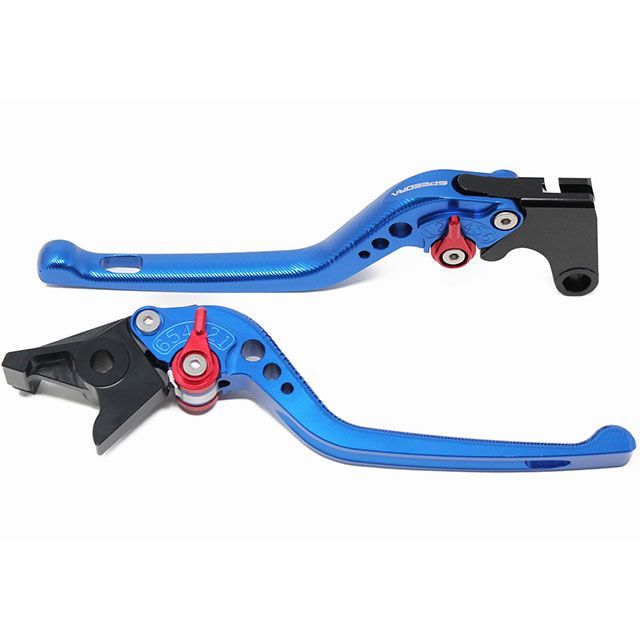 SPEEDRA アジャストレバー 3Dロング（レバー本体：ブルー） アジャスター レッド LVEG090BE-RD SPEEDRA レバー CB750 HORNET