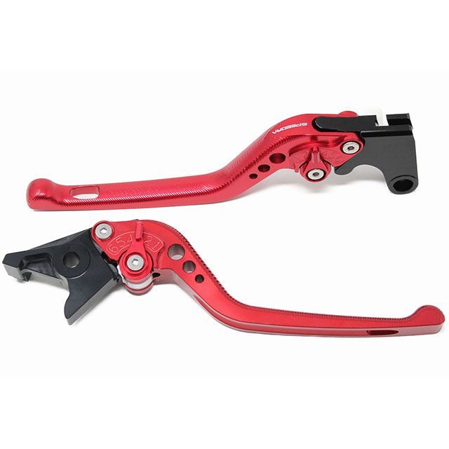 SPEEDRA アジャストレバー 3Dロング（レバー本体：レッド） アジャスター シルバー LVEG090RD-SR SPEEDRA レバー CB750 HORNET