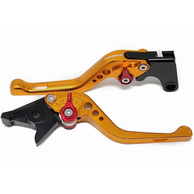 SPEEDRA アジャストレバー 3Dショート（レバー本体：ゴールド） アジャスター レッド LVFG090GD-RD メーカー在庫あり SPEEDRA レバー CB750 HORNET