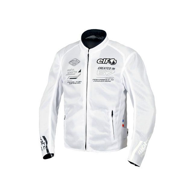 elf riding wear 2025春夏モデル EJ-S121 エオリアメッシュジャケット（ホワイト＆ブラック） サイズ 4L EJ-S121 エルフ ライディングウェア ジャケット