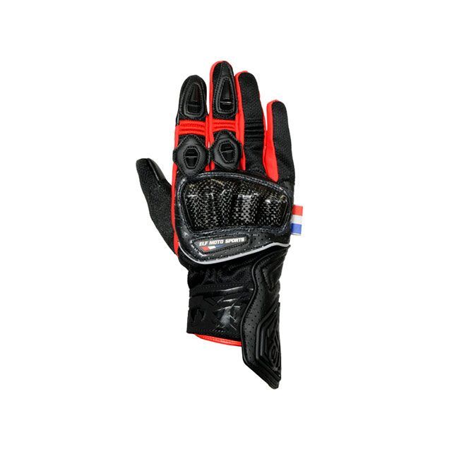 elf riding wear EG-S526 ソリドメッシュグローブ（ブラック/レッド） サイズ LL EG-S526 エルフ ライディングウェア メッシュグローブ