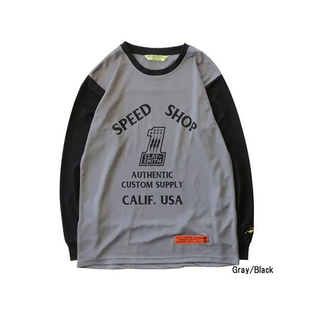 Clay Smith CSY-5053 ロンTシャツ（グレー/ブラック） サイズ M CSY-5053 メーカー在庫あり クレイスミス カジュアルウェア