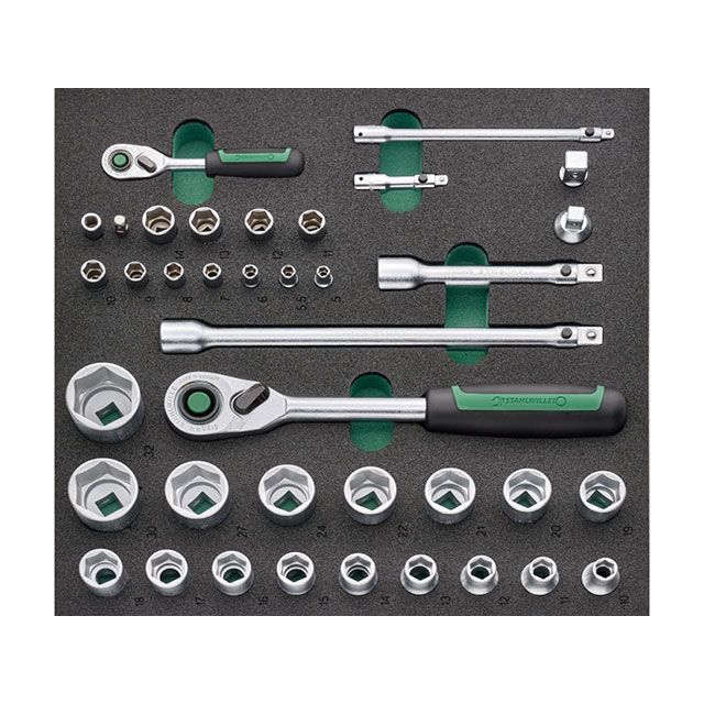 STAHLWILLE TCS1 821/38 38点組 TCS 1/2＋1/4SQラチェットソケットセット ・TCS1 821/38 スタビレー お手々物の具