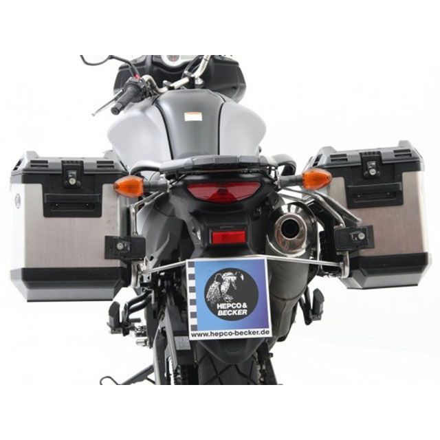 HEPCO＆BECKER サイドキャリア カットアウトセット サイドケース エクスプローラー シルバー付 6513528 00 22-00-40 ヘプコ＆ベッカー ツーリング用ボックス V-Strom650｜パークアップ 店
