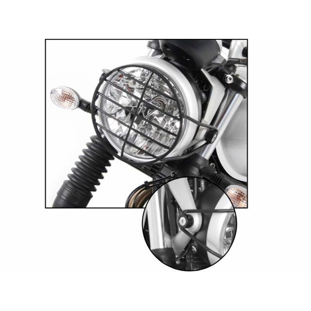 HEPCO＆BECKER ヘッドライトグリル（ブラック） 7007543 00 01 ヘプコ＆ベッカー ヘッドライト・バルブ STREET SCRAMBLER STREET TWIN｜パークアップ 店