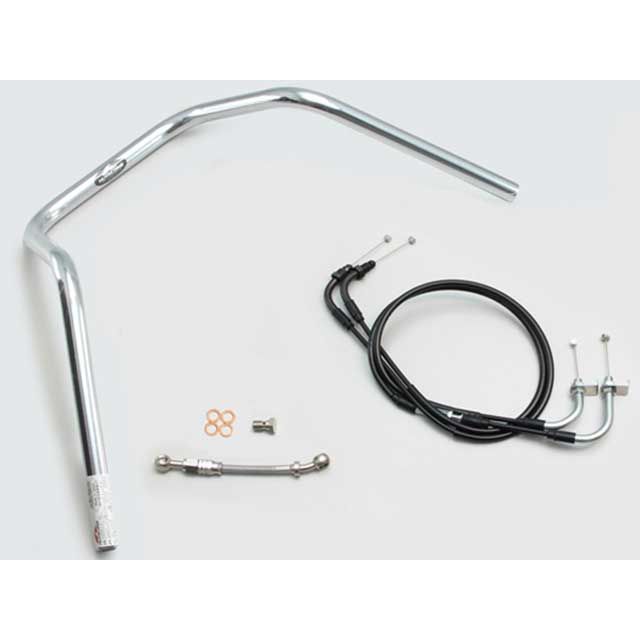 HURRICANE 200アップ3型プルバック ハンドルSET（クロームメッキ） H044-013C ハリケーン ハンドル関連パーツ ダックス125