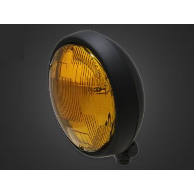 T&F SR400 5.75インチプレートヘッドライト＋ステーSET（タイプC） タイプ オールマットブラック・イエローレンズ ・4022585 ガレージT&F ヘッドライト・バルブ SR400｜パークアップ 店