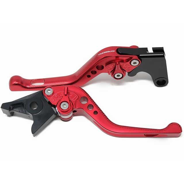 SPEEDRA アジャストレバー 3Dショート（レバー本体カラー：レッド） アジャスターカラー ブルー LVFG091RD-BE SPEEDRA レバー XMAX250