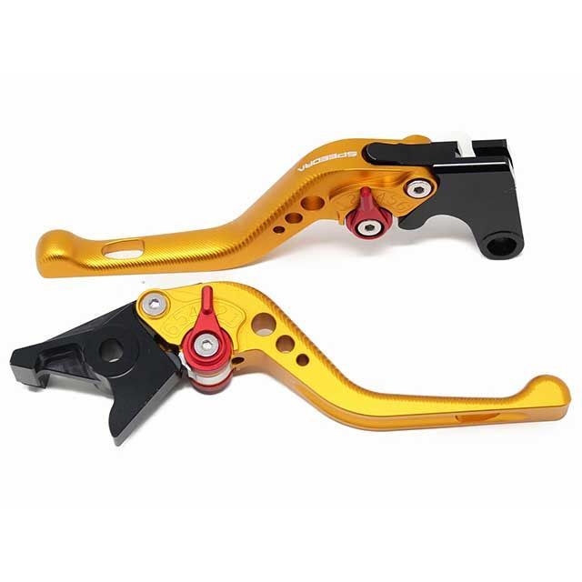 SPEEDRA アジャストレバー 3Dショート（レバー本体カラー：マットゴールド） アジャスターカラー マットブラック LVFM091GD-BK SPEEDRA レバー XMAX250