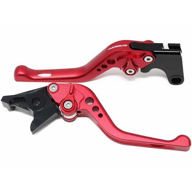 SPEEDRA アジャストレバー 3Dショート（レバー本体カラー：マットレッド） アジャスターカラー マットシルバー LVFM091RD-SR SPEEDRA レバー XMAX250
