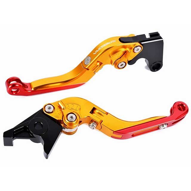 SPEEDRA アジャストレバー 可倒延長式（レバー本体カラー：ゴールド） アジャスターカラー ブルー エクステンションカラー レッド LVGG091GD-BERD メーカー在庫あり SPEEDRA レバー XMAX250