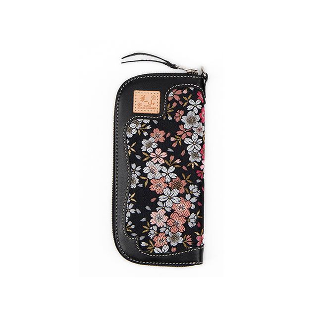 DEGNER W-48K 花山レザーロングジップウォレット（京桜/ブラック） W-48K デグナー 財布