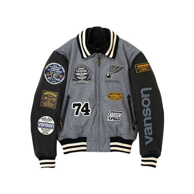 VANSON 2025-2026秋冬モデル VS25107W AWARD JACKET（グレー/ブラック） サイズ L VS25107W バンソン ジャケット