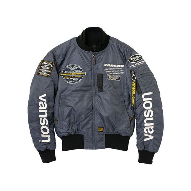 VANSON 2025-2026秋冬モデル VS25108W MA-1 JACKET（グレー/アイボリー） サイズ M VS25108W バンソン ジャケット