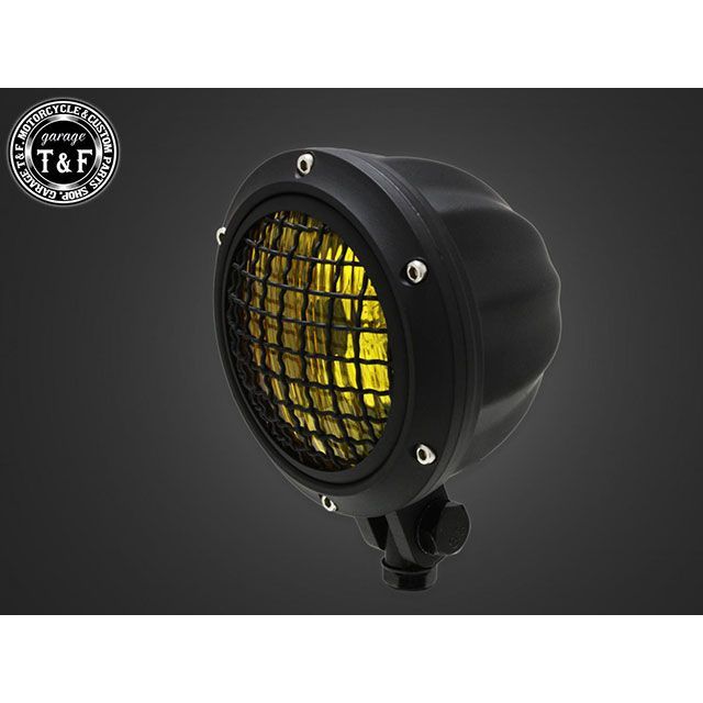 T&F マグナ250（S）4.5インチグリルシトラスヘッドライト+ステーSET（タイプA） タイプ マットブラック・イエローレンズ ・4024255 ガレージT&F ヘッドライト・バルブ マグナ250/S