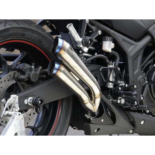 OVER RACING ツインチタンメガホン スリップオンマフラー ・17-35-02 オーバーレーシング マフラー本体 YZF-R25/MT-25