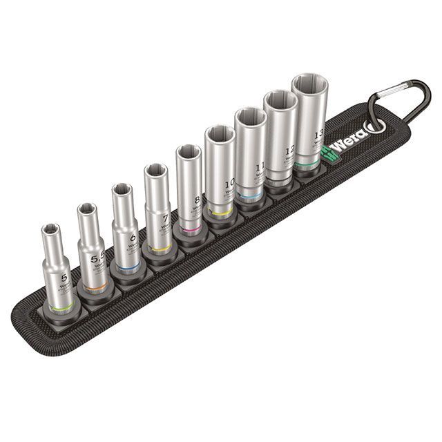 WERA 004525 差込角1/4inch 9点組 六角ディープソケットセット ・004525 ヴェラ お手々物の具