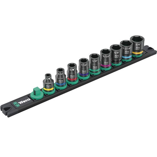 WERA 005452 9点組 3/8DR インチサイズ インパクトソケットセット マグネットレール付 ・005452 ヴェラ ハンドツール|パークアップ 店