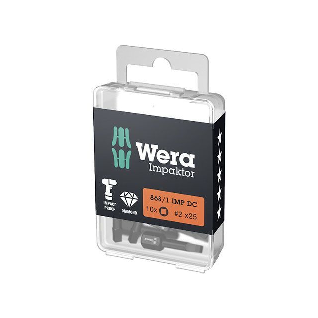 WERA 057631 10本入 差込6.35mm 四角インパクトビット 四角サイズ2 ・057631 ヴェラ ハンドツール