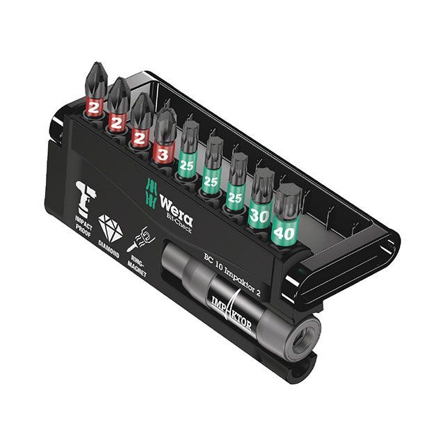 WERA 057682 10本組 差込6.35粍 差しひびき用 プラストルクスドライバービットセット 保持者付 ・057682 ヴェラ お手々物の具