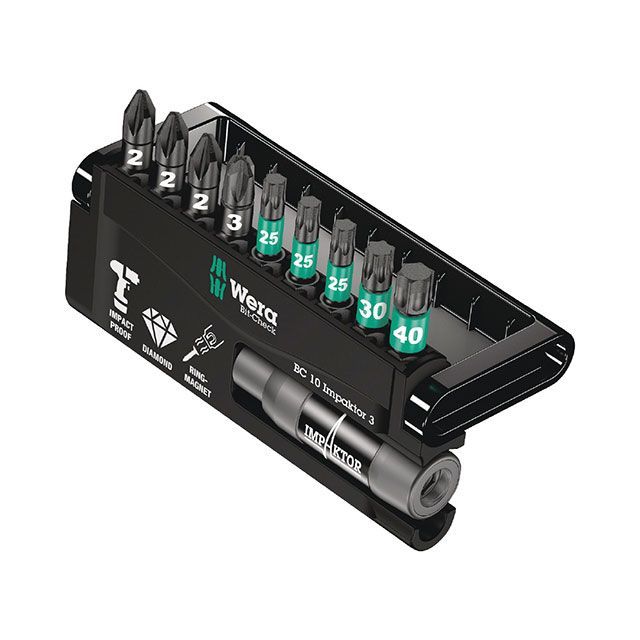 WERA 057683 10本組 差込6.35粍 差しひびき用 ポジドライブトルクスドライバービットセット 保持者付 ・057683 ヴェラ お手々物の具