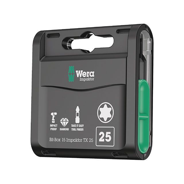 WERA 057775 15本組 差込6.35粍 インパクトトルクスビットセット 大きさTX25 全長25粍 ・057775 製造業者店卸し資産あり ヴェラ お手々物の具