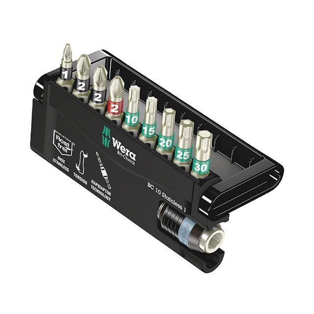 WERA 071110 10点組 ステンレス鋼製ドライバービットホルダーセット 入れもの付 ・071110 製造業者店卸し資産あり ヴェラ お手々物の具