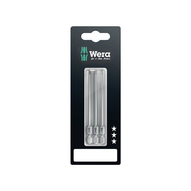 WERA 073470 3本入 Torx 内側トルクスネジ用 ドライバービット 差込6.35mm 刃先サイズTX10 全長89mm ・073470 ヴェラ ハンドツール