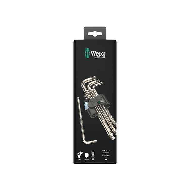 WERA 073544 9本組 HEX-Plus ステンレス鋼製 どんぶり鉢尖んがり付 L型六角棒鍵 保持者付 ・073544 製造業者店卸し資産あり ヴェラ お手々物の具
