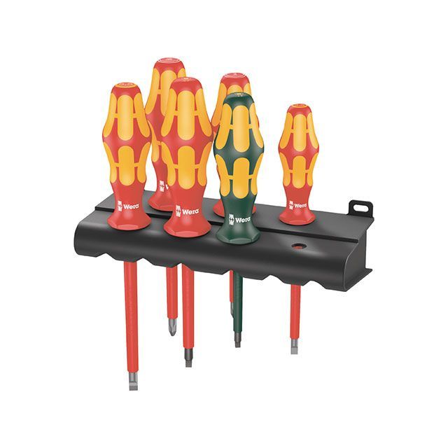 WERA 347777 6本組 Kraftform VDEハンドル 絶縁ドライバーセット ラック付 ・347777 ヴェラ ハンドツール