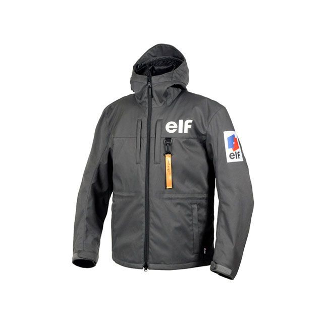 elf riding wear 2025-2026秋冬モデル EJ-W122 クラシックロゴジャケット（チャコールグレー） サイズ LL EJ-W122 エルフ ライディングウェア ジャケット