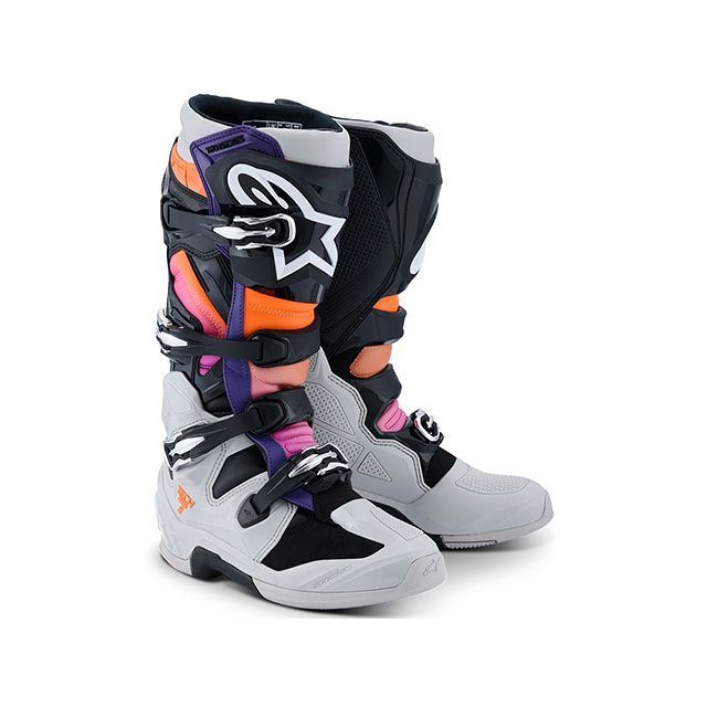 Alpinestars TECH7 ブーツ（ブラック/ライトグレー/オレンジフロー/マゼンタ） サイズ 6（25.0cm） D8851 アルパインスターズ オフロードブーツ