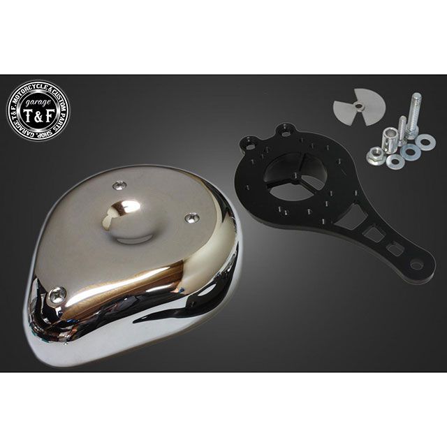 T&F ドラッグスター250 ティアドロップエアクリーナーKIT（メッキ） ・7082504 ガレージT&F エアクリーナー ドラッグスター250 17,615円
