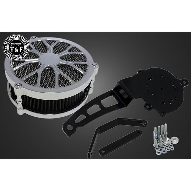 T&F レブル250 ラグジュアリーダミーエアクリーナーKITフラワー（メッキ） ・7081204 ガレージT&F その他外装関連パーツ レブル250｜パークアップ 店