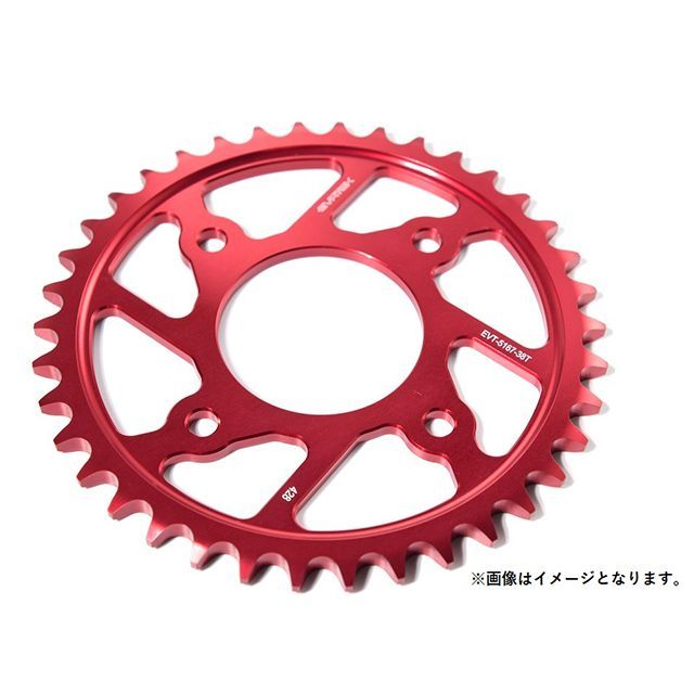EVATEK アルミリアスプロケット CT125等 色 レッド 歯数 38T EVT-5167-38-RD エヴァテック スプロケット関連パーツ クロスカブC110 CT125｜パークアップ 店